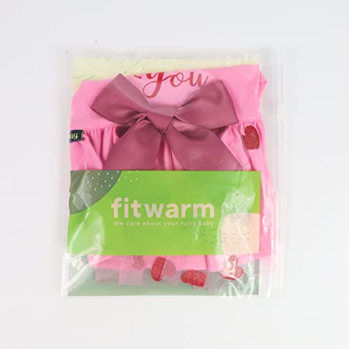 Fitwarm Mothers Day I Woof You Dog Dress 100% Cotton Girl Dog Clothes Pet Apparel Doggie Tutu with Bowknot Cat Clothing… - Image 8