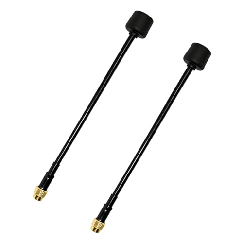 2PCS 5.8GHz Long Range FPV Antenna, 2.5db High Gain LHCP SMA Male Antenna Compatible with FPV RC Drone & Transmitter (2PCS-UP155L)