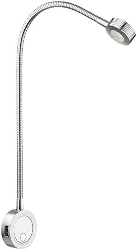 Loox 12V LED Flexible Reading Light/Surface Mounting/with 2 x Integrated USB Charger Ports 2034 (Chrome)