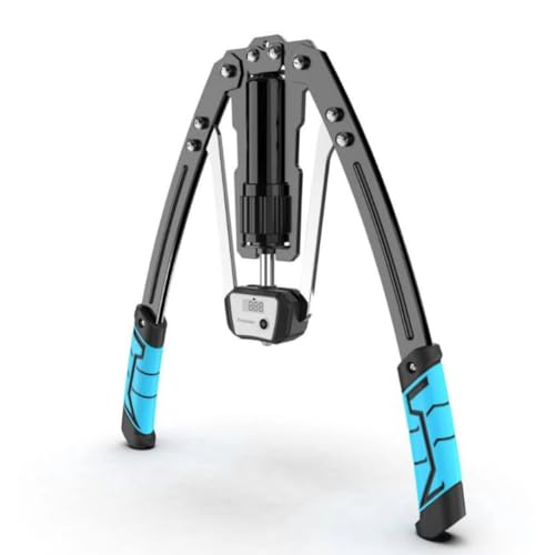 Figoday 油圧式アームバー 10〜200kg調節可 カウンター付き 握力&上半身トレーニング器具、胸筋、腕、背筋強化に 自宅筋トレ 初心者OK 安全設計 男女兼用 (青と黒)