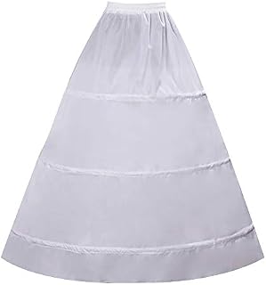 YULUOSHA Women Crinoline Petticoat 3 Hoops Skirt Elastic Half Slip A Line Underskirt for Wedding Ball Gown Bridal Dress