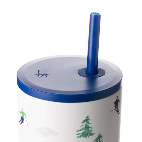 Image of Simple Modern 40 oz Trek Tumbler with Handle and Straw Lid | Cup Holder Friendly Insulated Stainless Steel Travel Mug | Downhill Skiing