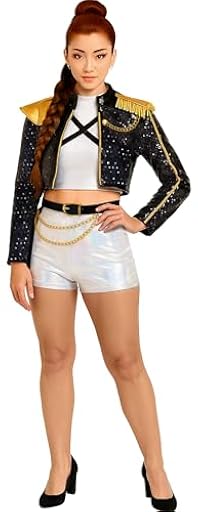 FIESTAS GUIRCA | Disfraz de Líder Plateada para Adultas (42-44/L) - Camiseta, Chaqueta, Pantalón y Cinturón - Disfraces de Cine y Temática Asiática para Carnaval y Fiestas de Disfraces | Ya disponible en tu tienda friki favorita! En mundofriki.es!