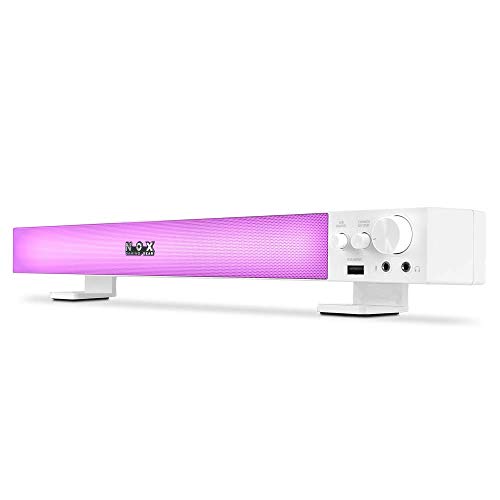 NOX BASTAR Computer Sound bar RGB 7colors LED USB Type (White)