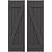 Ekena Millwork ARW102BB518X76SMH Americraft Five 2 Exterior Real Wood Joined Board-n-Batten Shutters w/Z-Bar (Per Pair), 17 1/2"W x 76"H, Shadow Mountain