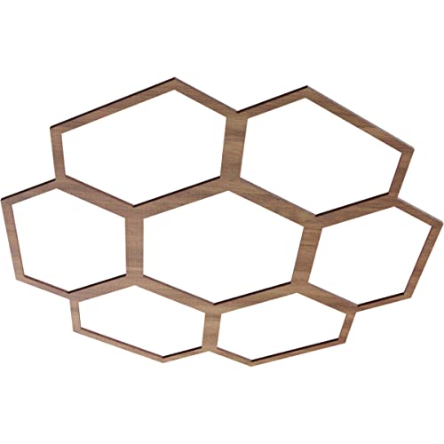 Image of Ekena Millwork 32 inchOD x 11 1 /4 inchID x 3 /8 inchT Florin Wood Fretwork Pierced Ceiling Medallion, Walnut