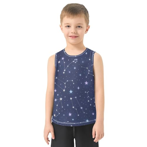 JUNZAN Fantastic Sky Boys' Tank Top Shirt Sleeveless Kids Vest Boys Workout Shirts for Outdoor Beach Fitness Work Out 3T2