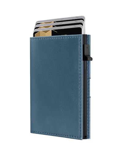 Image of QLD RFID Wallet for Men - Smart Pop up Card Holder - Trifold, Slim, Minimalist Wallet for Front Pocket, 9-11 Cards Capacity | ID Window | Cash Slot | Magnetic Closure