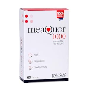 Meaquor 1000 (60 Cápsulas) – Omega 3 IFOS Certificado 5 Estrellas- Omega3 EPA y DHA 1000mg – Libre de Metales Pesados, Sin Sabor a Aceite de Pescado