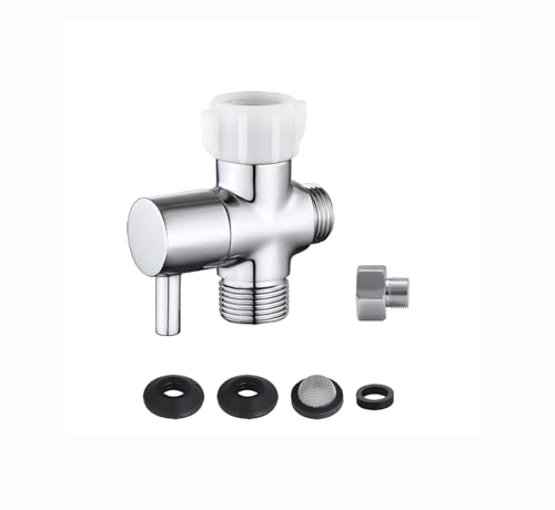 Walkinginrain Bidet T Adapter With Shut off Valve 3 Way T Valve for Bidet Brass T Adapter for Handheld Toilet 7/87/81/2 or 3/8