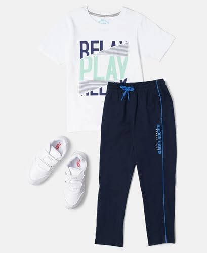 Image of Jockey AB10 Boys Super Combed Cotton Rich Graphic Printed Joggers with Elasticated Hem