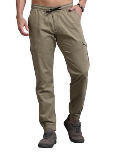 Image of U.S. Pitchers Mens Twill Laffer Cargo Joggers I 6 Pocket Utility Pants I Stylish Comfort Fit I 12 Colors I Sizes 30 to 38