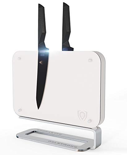 DALSTRONG Magnetic Blade Wall - 14.5 x 11.7 Double Sided - Frost White - Compact Knife Storage & Display Stand- Acacia Wood