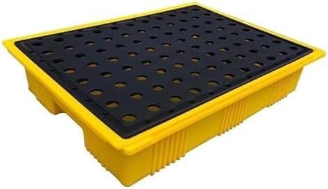 Large Spill Containment Trays with Drains – Removable Industrial Plastic Spill Containment Platforms for Easy Cleaning – Robust, Heavy-Duty Pallets for, And-50x36x10cm