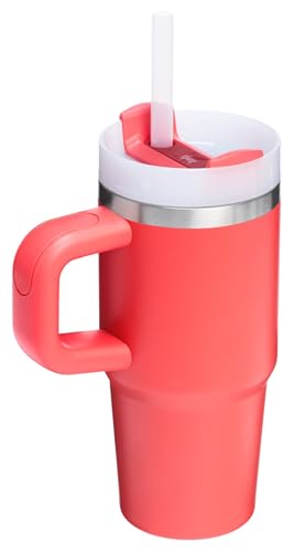 Image of STANLEY Quencher H2.0 Tumbler with Handle and Straw 14 oz | Flowstate 3-Position Lid | Cup Holder Compatible for Travel | Insulated Stainless Steel Cup | BPA-Free | Hot Coral