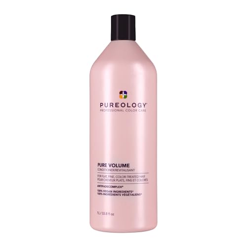 Pureology Pure Volume Conditioner - Enhances Volume and Movement, Lightweight Shampoo for Fine, Flat, Color Treated Hair, 33.8 Fl Oz