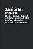  Sanitäter: 6x9 liniert Notizbuch für Notfallsanitäter
