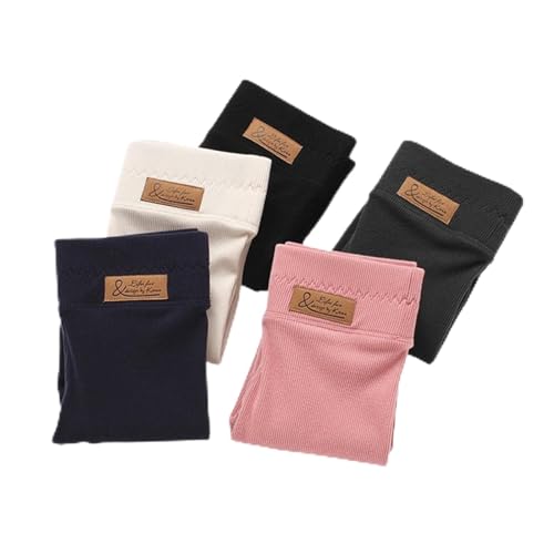 Little Girls Winter Warm Fleece Lined Leggings Toddler Kids Ribbed Knit Thick Thermal Tights Ankle Length Stretchy Pants