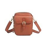 Arunaso escolaresmochila Mochila de cuero for el hombro, bolso bandolera informal, elegante organizador unisex for viajes informales y compras diarias. niña(Bruin)