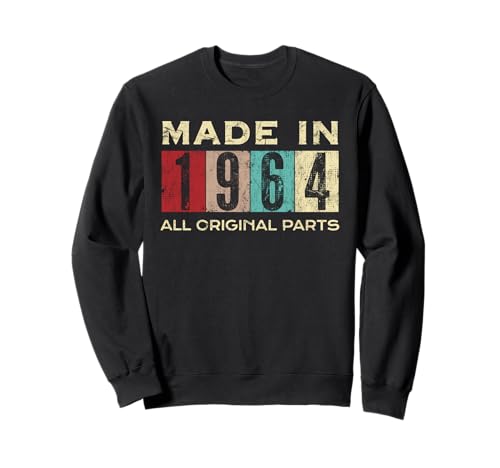 Retro 1964 Todas las piezas originales Vintage Made in 1964 Hombres Mujeres Sudadera