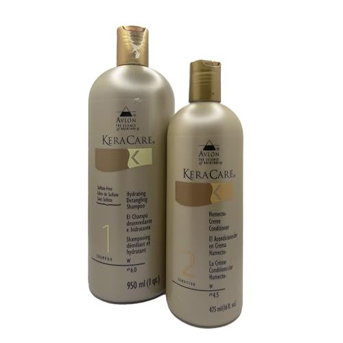 Avlon - Keracare Hydrating Detangling Shampoo 32 Ounce & Keracare Humecto Creme Conditiones 16 oz Set Combo