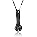 Cremation Jewelry for Ashes Wrench Hammer Stainless Steel Urn Pendant Locket Keepsake Holder Ashes for Pet Human Memorial Urn Necklace for Women Men (Black)
