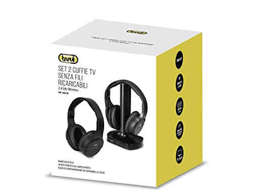 Trevi Frs 1580 Tw Set Di 2 Cuffie Tv Wireless Senza Fili, Portata Fino A 30 Metri, Ideali Per Tv E Impianti Stereo, Ingresso Ottico, Batteria Ricaricabile, Alimentatore Base E Cavo Ottico In Dotazione - 6