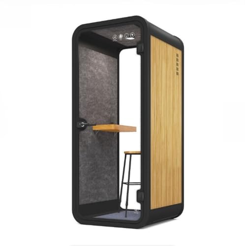 Mobile Soundproof Office Pod for Home or Office, Quiet Meeting Room with Acoustic Panels, Privacy Office Pod 2-4 Person Meeting Pod with LED Lighting System