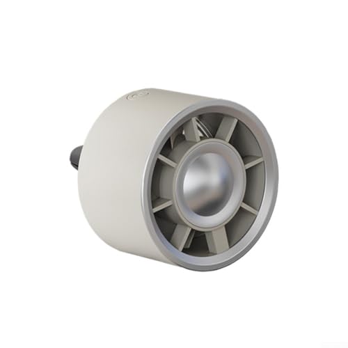 HEBEOT Ventilador de coche con luz RGB vibrante, mini ventilador con 3 ajustes de velocidad para una experiencia de conducción cómoda (gris)