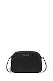 kate spade new york Devin Saffiano Leather Double Zip Dome Crossbody, Black