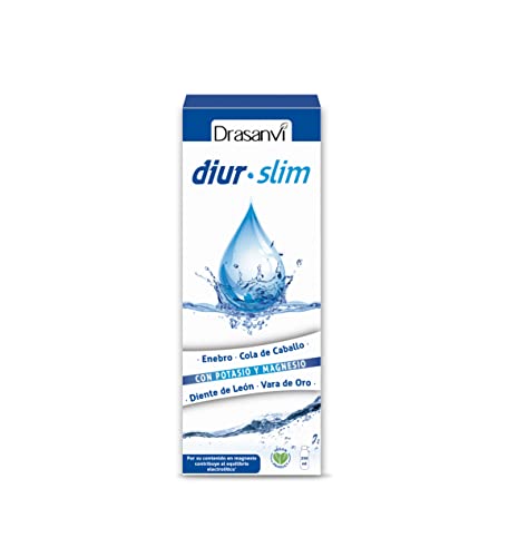 DRASANVI DIUR SLIM - Potasio + Magnesio + Cola de Caballo + Vara de Oro + Diente de León - VEGANO - SIN GLUTEN - 250 ml