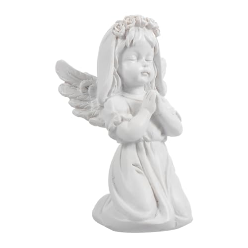 TOYANDONA Escultura Ángel Orante de Resina Pequeña Decoración Estable para Hogar Oficina Regalo Comunión Niña