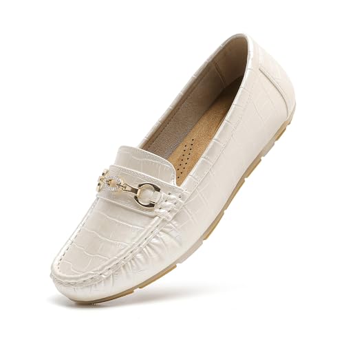 Image of Women's Business Loafers Work Casual Flats Shoes Lightweight Penny PU Leather Slip On Walking Shoes