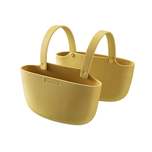 AIDBUCKS ABK Spülbecken Schwammhalter Organizer Küchen-Utensilienhalter TPR-Gummi Abtropfhalter Spüle Caddy Halter Korb Gelb Cover