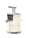 Produktbild Smeg, SJF01CREU Saftextraktor, Slow-Squeezing-Technologie, rotierender Korb, Tropfkappe und Einstellung der Saftdichte, 1-Liter-Saftkaraffe und 1,6-Liter-Fruchtfleisch-Auffangbehälter, 150 W, Creme