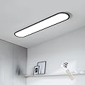 Ganeed Modern Linear Ceiling Lights,48W Dimmable LED Ceiling Lamp, High Brightness Long Ceiling Light,39.4 Inch Ultra Thin Low Profile Light Fixture for Bedroom Kitchen Closet Hallway,Black