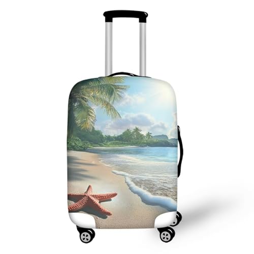 Cozeyat Beach Theme Travel Luggage Cover - Washable Elastic Suitcase Protector With Zipper for Wheeled Baggage - Anti-Scratch Sleeve Travel Accessories