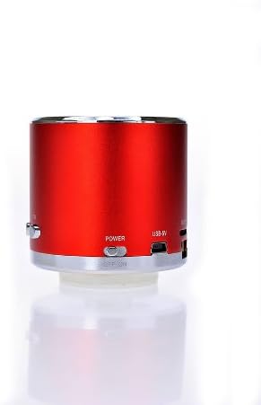 hsini Portable Mini Music SD USB Speaker for PC Mobile Phone MP3 Player - Retail Packaging - Red