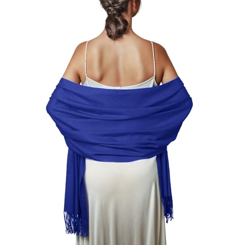 Schal Blau Stola Damen Festlich für Abendkleid Pashmina Schals Tücher Winter