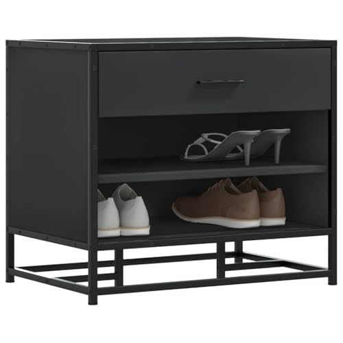 Banc à chaussures noir pour éviter le désordre meuble stable avec fixation - 2