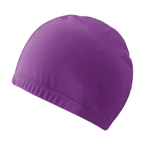 BOJHGO Cuffia da Nuoto 2 Pezzi Protezioni for Le Orecchie in Nylon Elastico Cuffia da Piscina for Capelli Lunghi Cuffia da Nuoto Sottile Accessori for Il Nuoto per Donna(Purple)