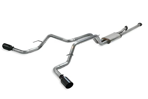 Flowmaster 717664 FlowFX Cat-Back Exhaust Kit 2.5 Inch 409 Stainless Steel 4.5 Inch Black Ceramic Stainless Steel Tips Compatible with 2009-2021 Toyota Tundra 4.0L 4.6L 4.7L 5.7L 2/4WD