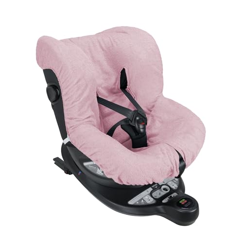 Babysanity® Housse Universelle pour Siège Auto 0/18 en Double Éponge de Coton 100% Lavable avec Passage de Ceintures - Fabriqué en Italie - (Rose)