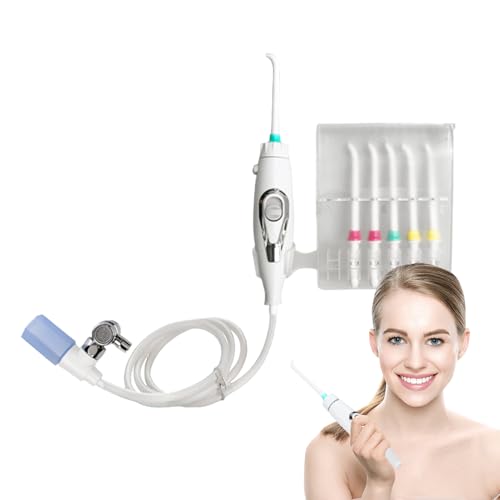 Irrigador bucal para grifo: irrigador bucal no eléctrico, chorro de agua ajustable, herramienta de limpieza dental | Accesorio seguro para la higiene bucal familiar para el hogar, baño, niños, Adul