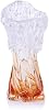 Jarrón de vidrio ámbar soplado a mano, 7.6 pulgadas - Centro de mesa artístico ámbar claro único para decoración de sala, mesa de café, repisa de chimenea, arreglos florales y acentos para el hogar (Pequeño) 2