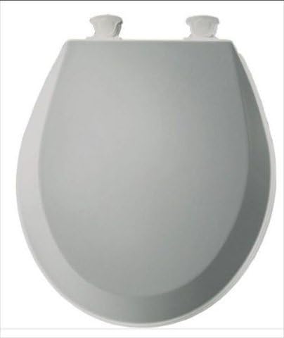 14.375 in.W Lift-Off Round Closed Front Toilet Seat in Ice Grey