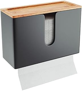 NATURE SUPPLIES | Paper Towel Dispenser Wall Mounted | Black, With Top Tray | C-fold, Z-fold, V-fold, Multifold Kitchen & Bathroom Paper Towel Holder | Commercial Paper Hand Towel Dispenser