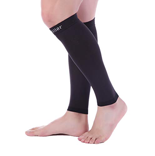 Image of Premium Calf Compression Sleeve 1 Pair 20-30mmHg Strong Calf Support Graduated Pressure for Sports Running Muscle Recovery Shin Splints Varicose Veins Doc Miller (Black, 2-Pack, 3X-Large)