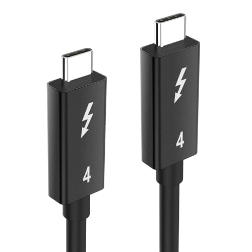 Thunderbolt 4 Cable 2m USB 4 Cable with 40Gbps Data Transfer 8k/60Hz Display 100W PD(20V 5A) Fast Charge Compatible with TB3 Available for MacBook Docking Displays and More (2 m)