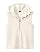 JMIERR Men's Fashion Sleeveless Hoodie Tank Tops Quarter Zip Pullover Vest Casual Slim Fit Muscle Hooded Tee Shirts for Summer Beach and Streetwear, L, Apricot
